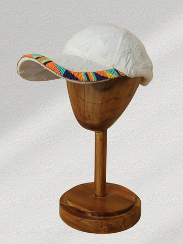 Pearl White Beaded Cap
