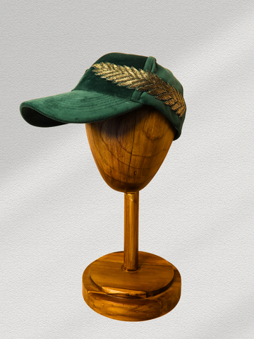 Emerald Green Velvet Cap