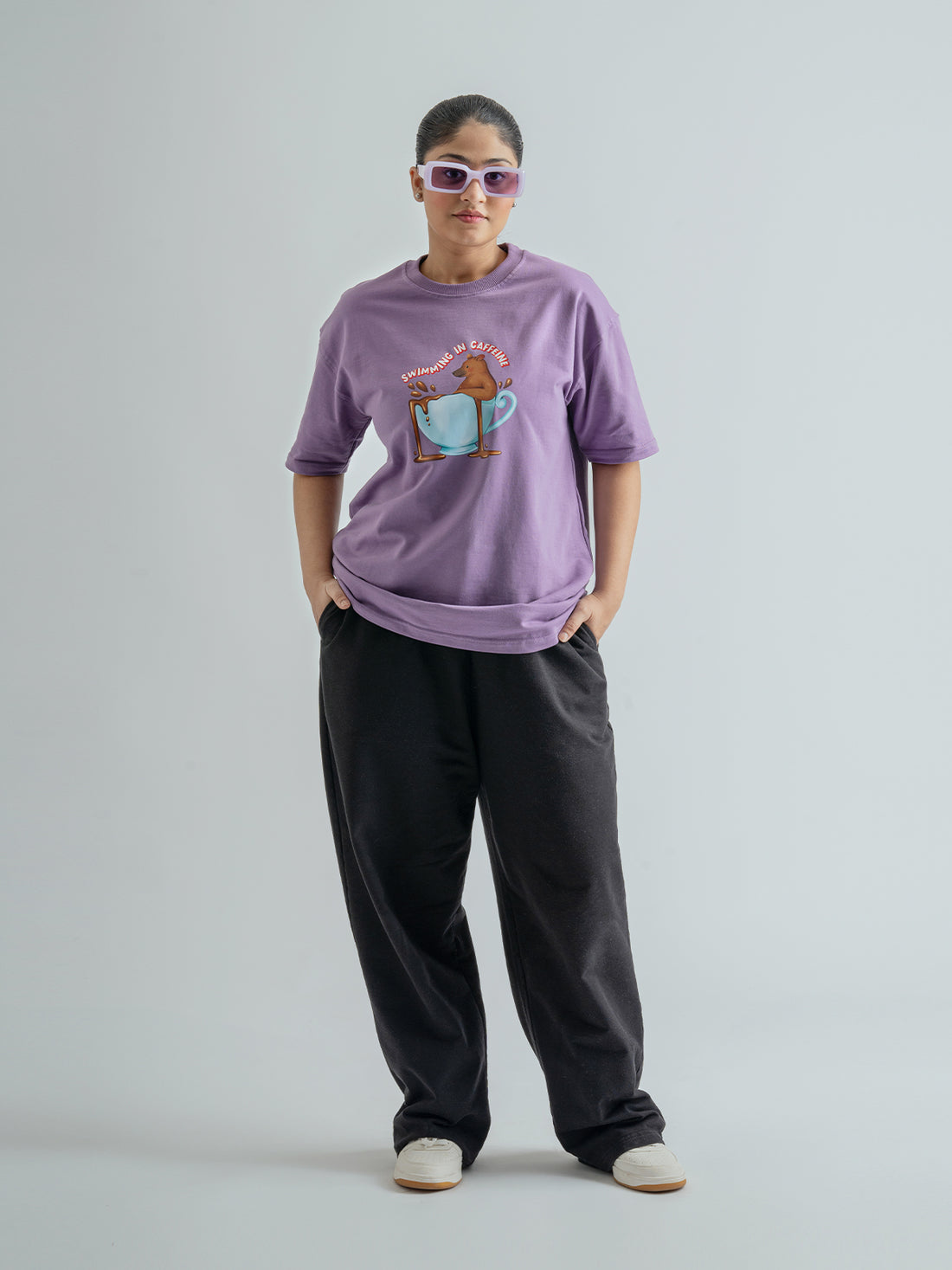 Swimming In Caffeine Unisex Oversized T-shirt